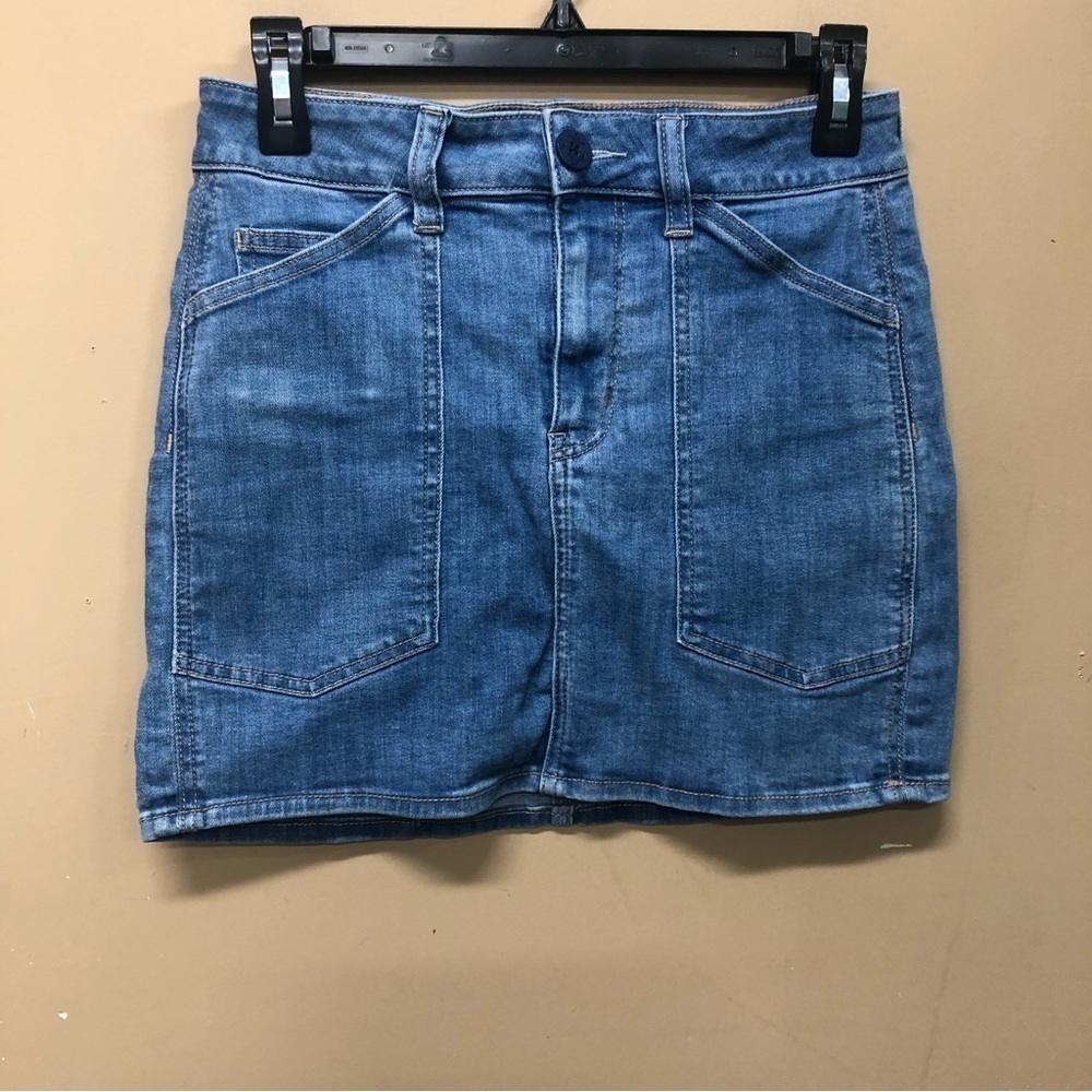 American Eagle Women's Blue Denim Skirt Size 4 Hi Rise Mini Next Level Stretch
